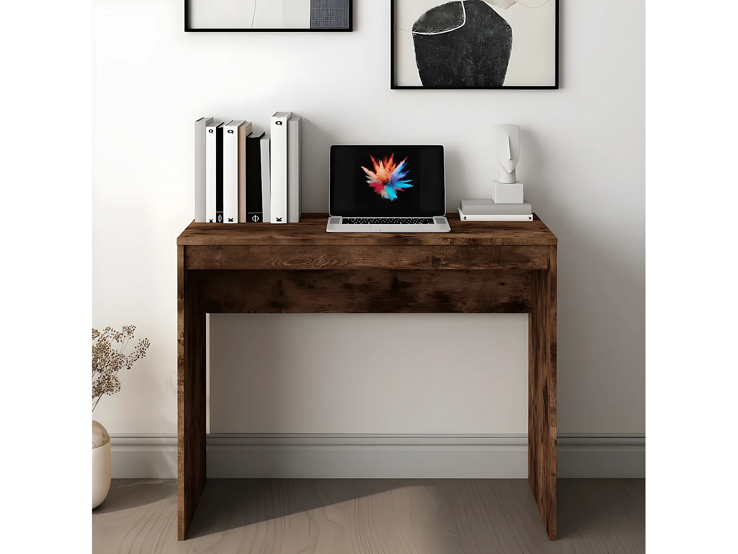 Bureau Chêne fumé 90x40x72 cm Bois d'ingénierie