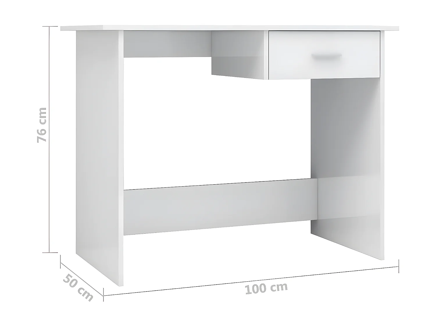 Bureau Blanc brillant 100 x 50 x 76 cm Aggloméré