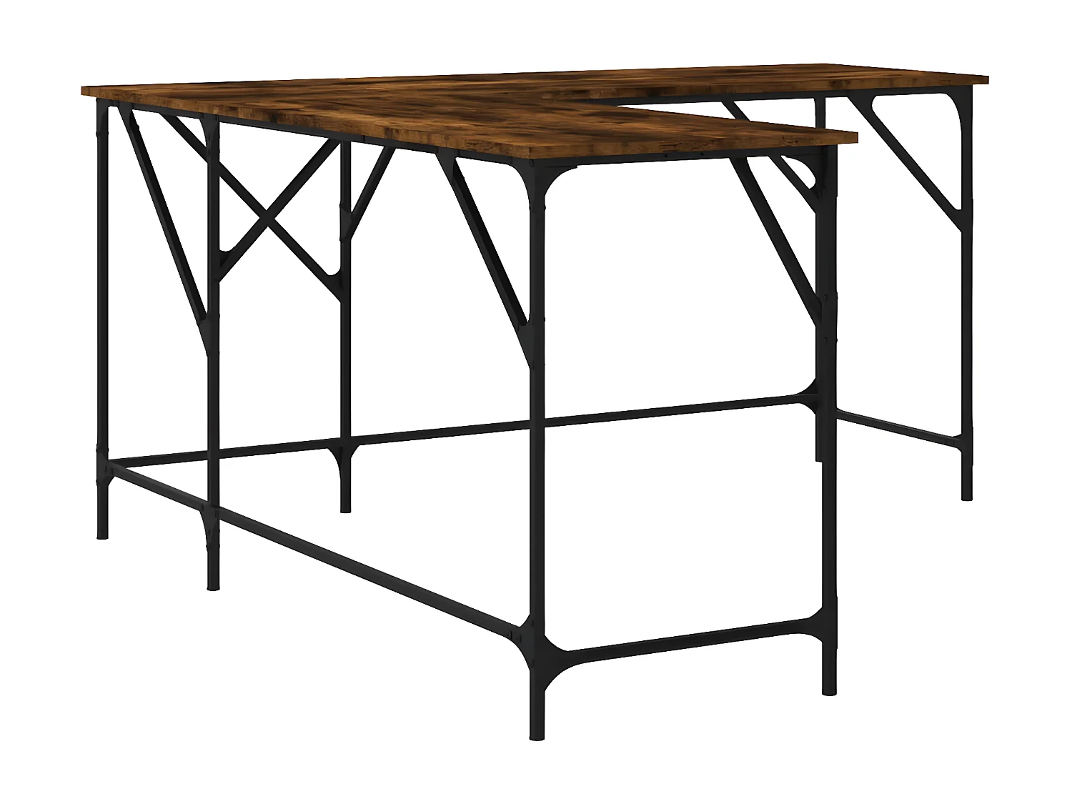 Bureau chêne fumé 149x149x75 cm bois d'ingénierie