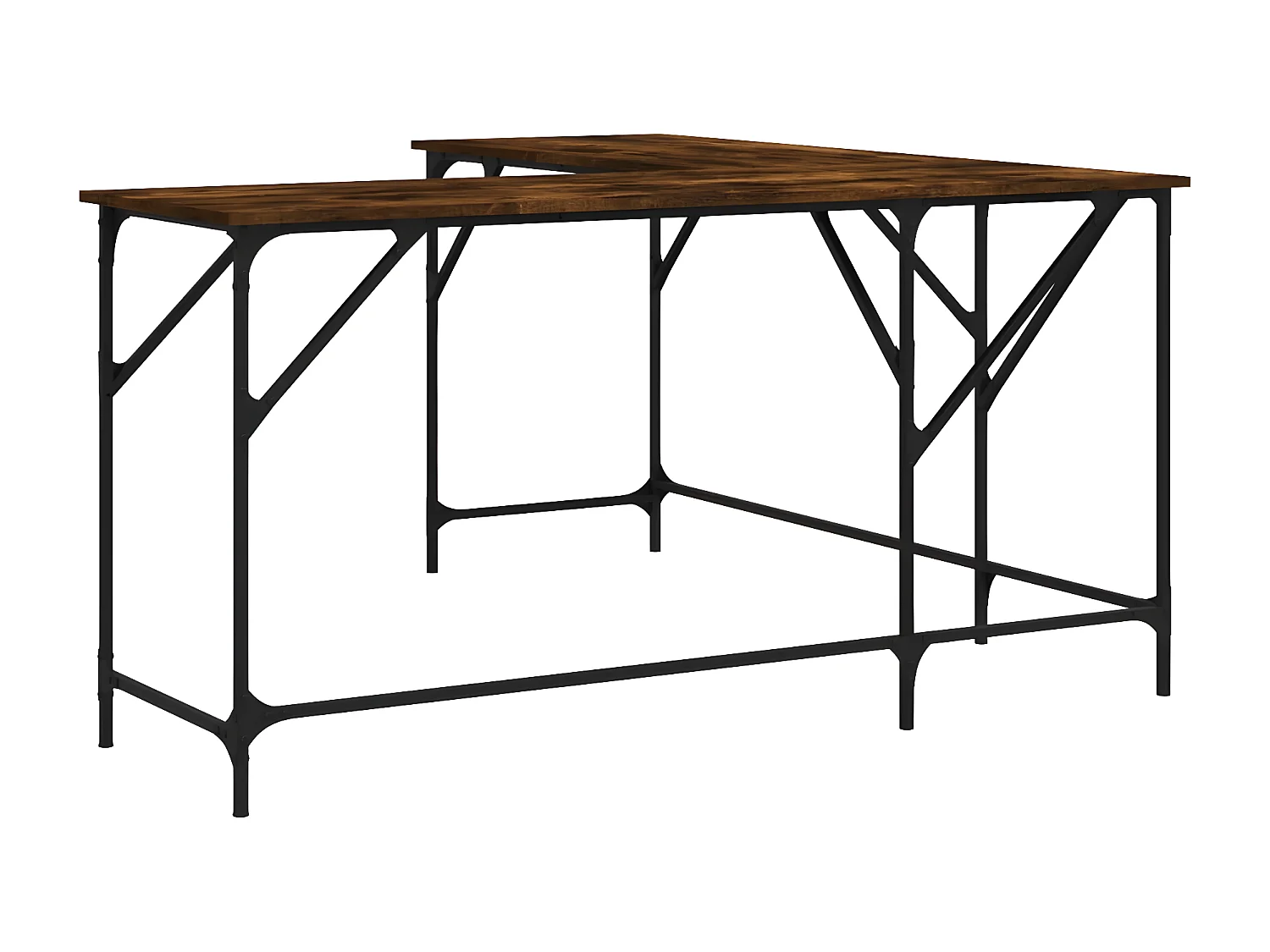 Bureau chêne fumé 149x149x75 cm bois d'ingénierie