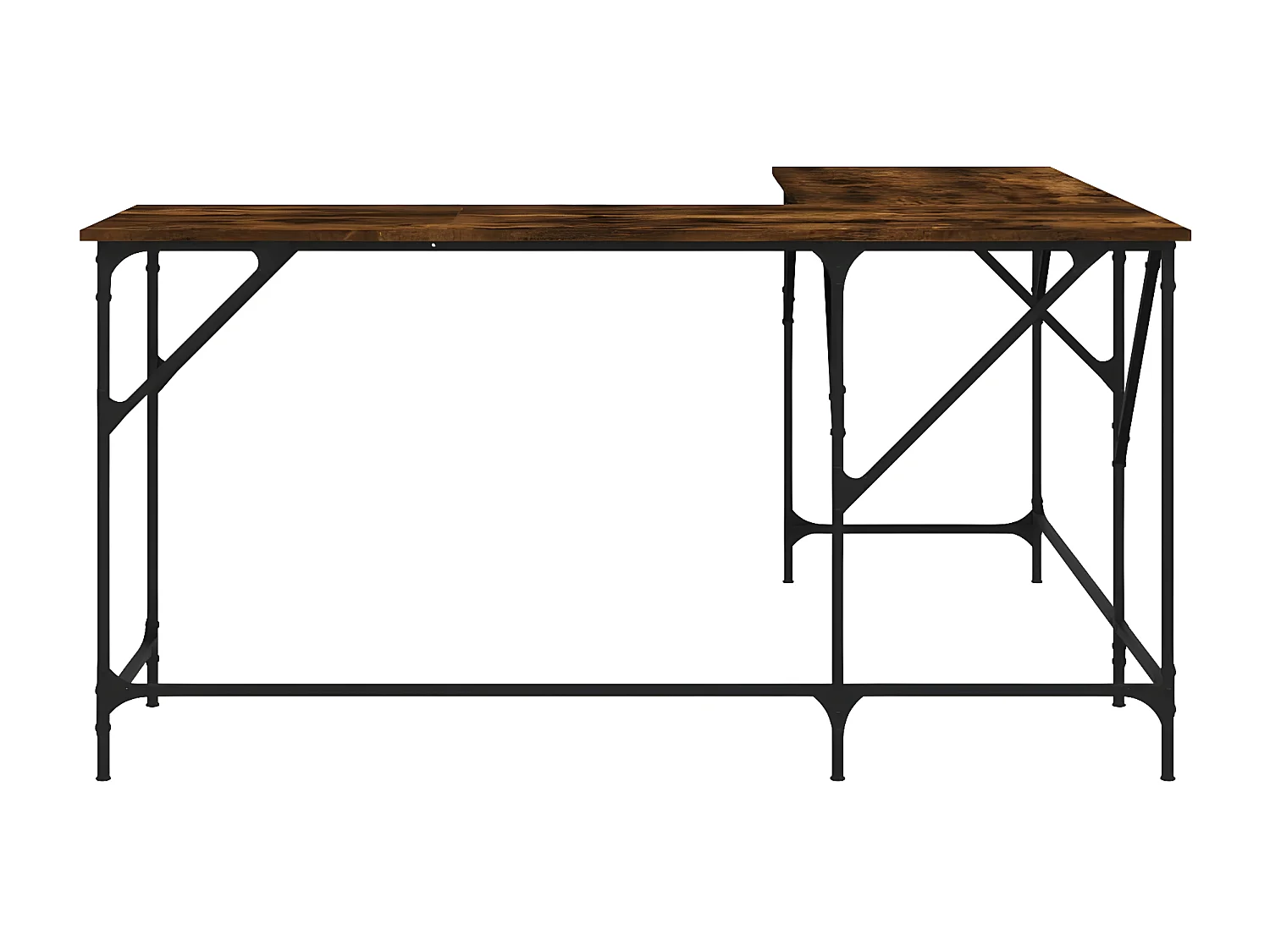 Bureau chêne fumé 149x149x75 cm bois d'ingénierie