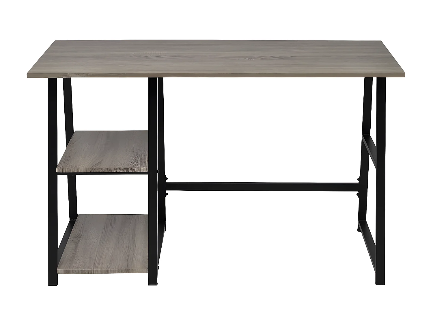 Bureau avec 2 étagères Gris et chêne