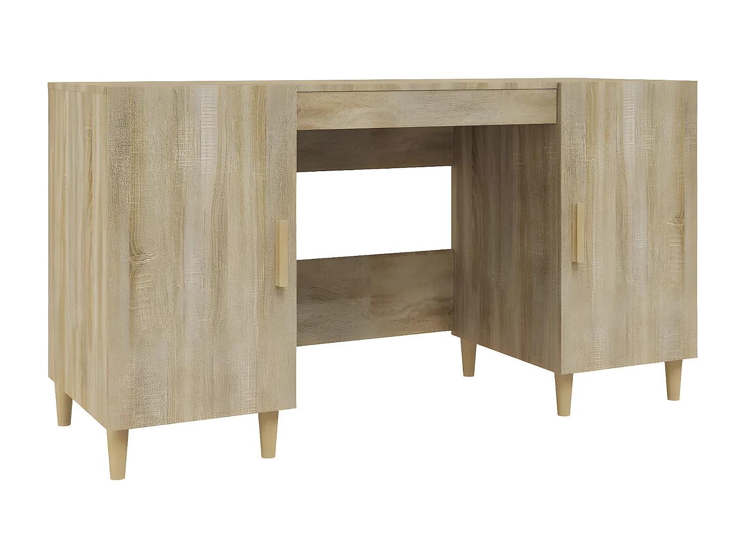 Bureau 140x50x75 cm bewerkt hout sonoma eikenkleurig