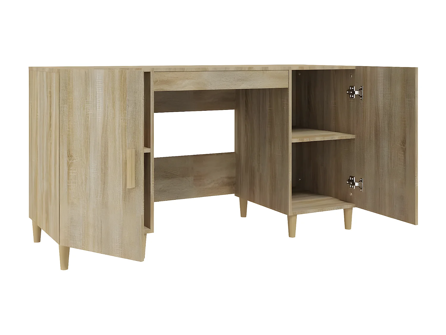 Bureau 140x50x75 cm bewerkt hout sonoma eikenkleurig