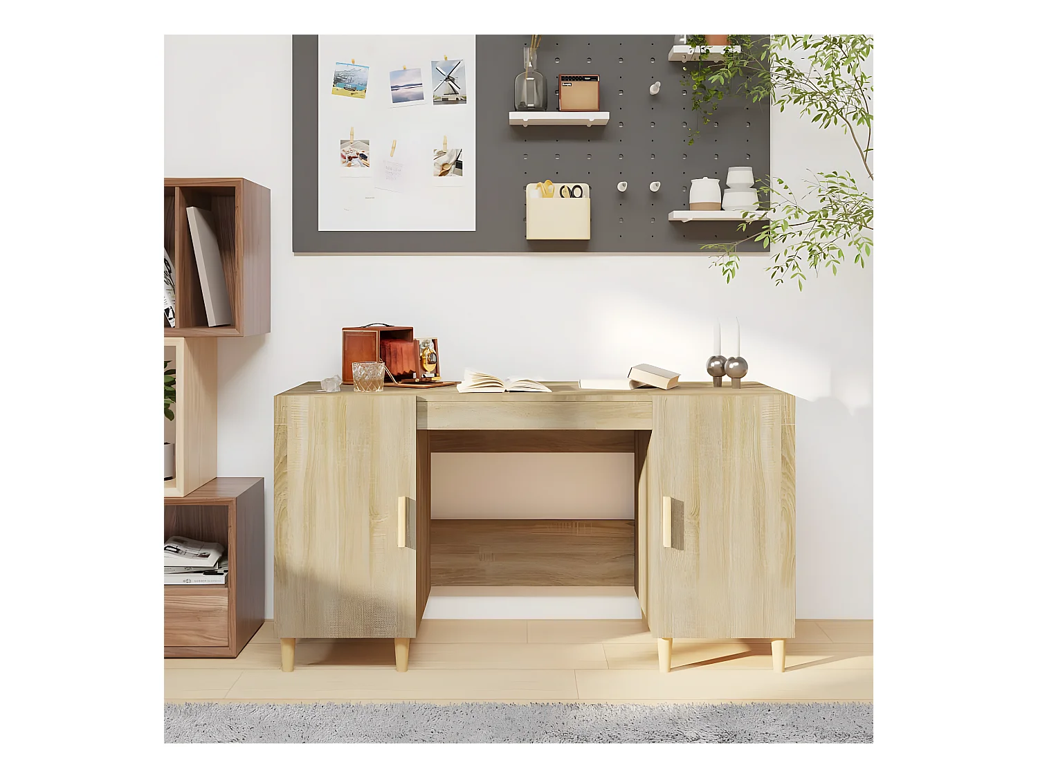 Bureau Chêne sonoma 140x50x75 cm Bois d'ingénierie