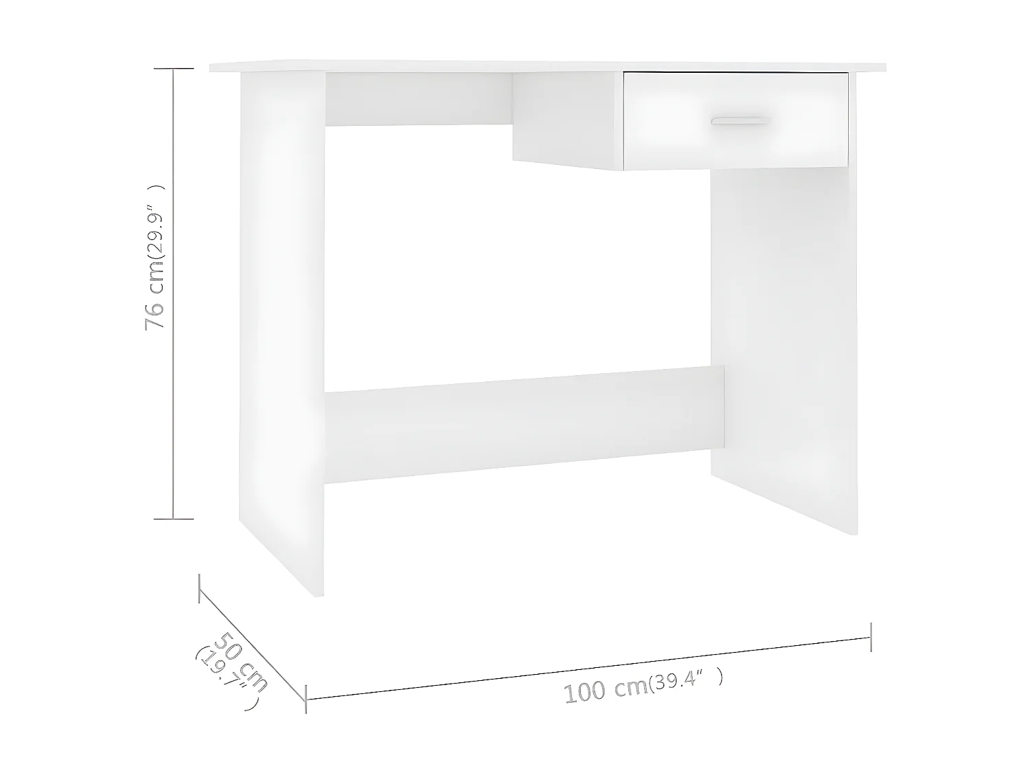 Bureau Blanc 100 x 50 x 76 cm Bois d'ingénierie