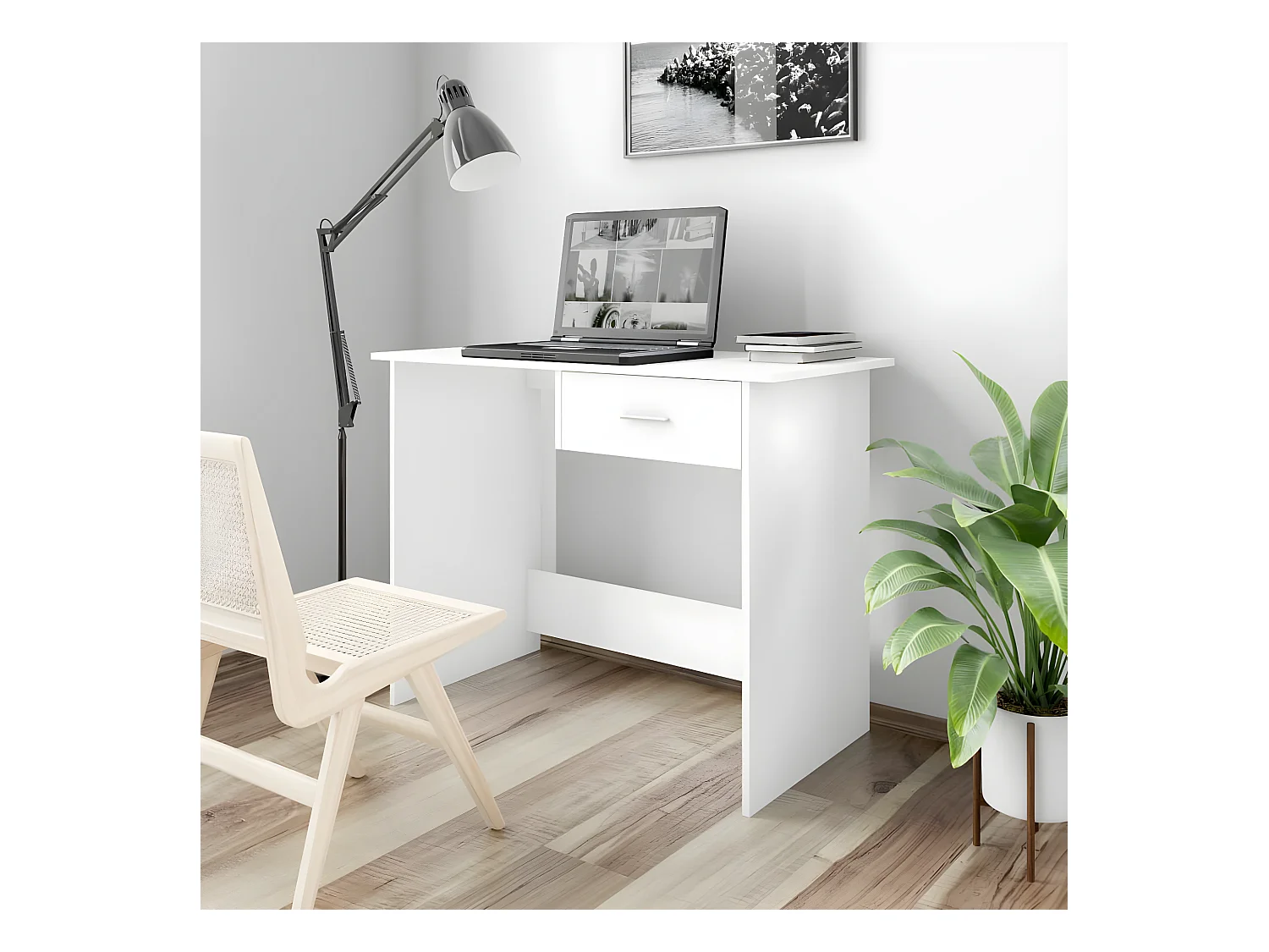 Bureau Blanc 100 x 50 x 76 cm Bois d'ingénierie