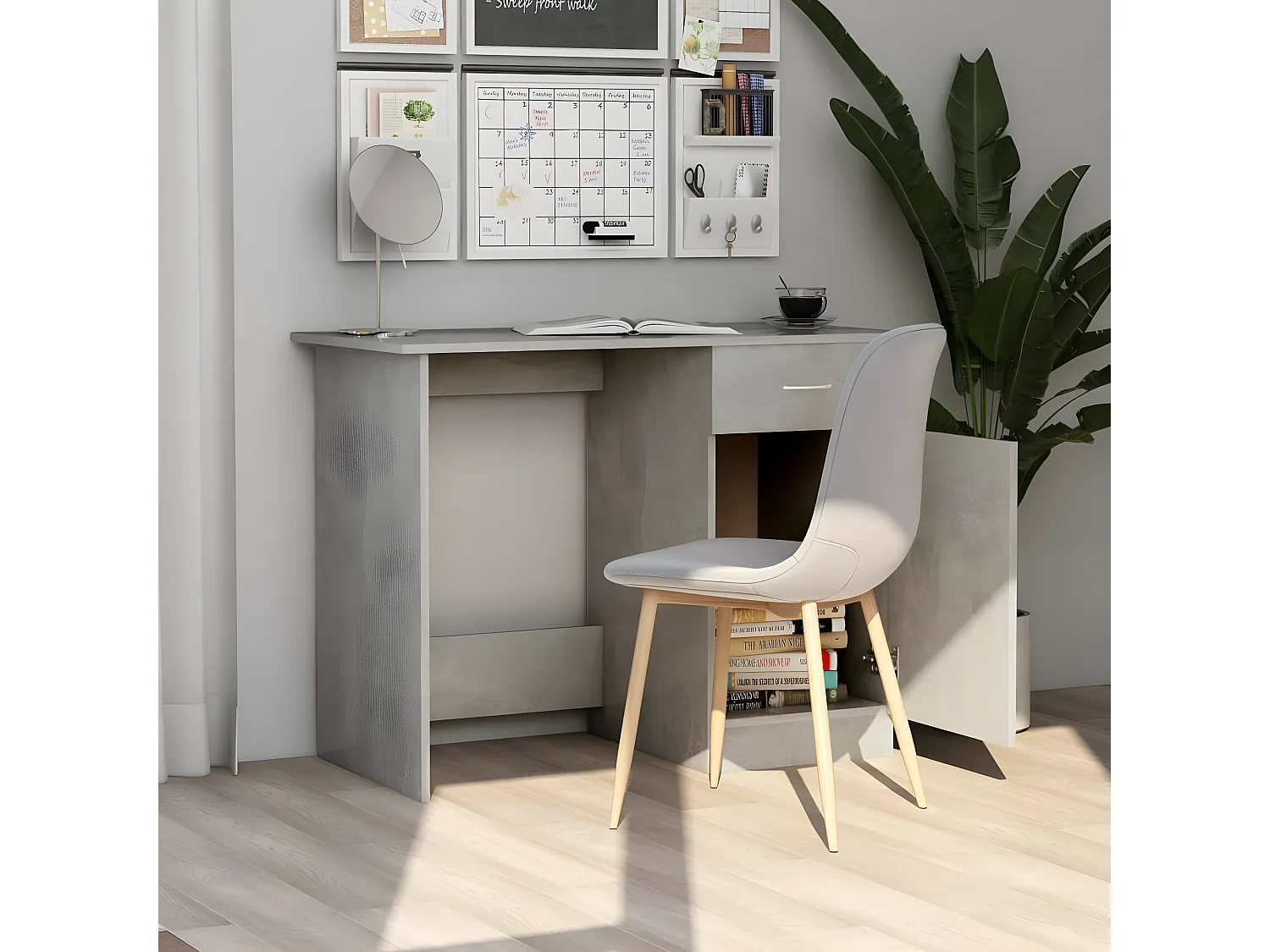Bureau Gris béton 100 x 50 x 76 cm Aggloméré