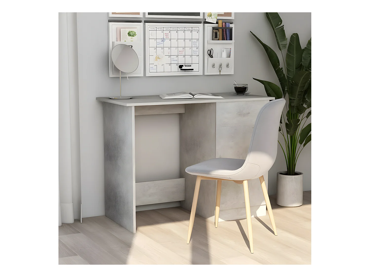 Bureau Gris béton 100 x 50 x 76 cm Aggloméré