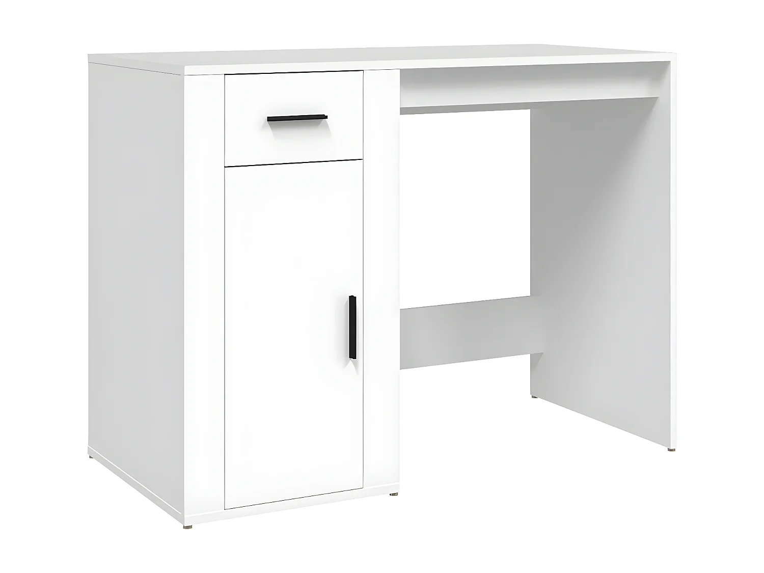 Escritorio con armario madera contrachapada blanco