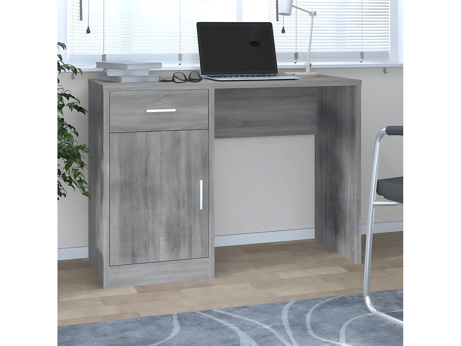 Bureau avec tiroir et armoire Sonoma gris 100x40x73 cm