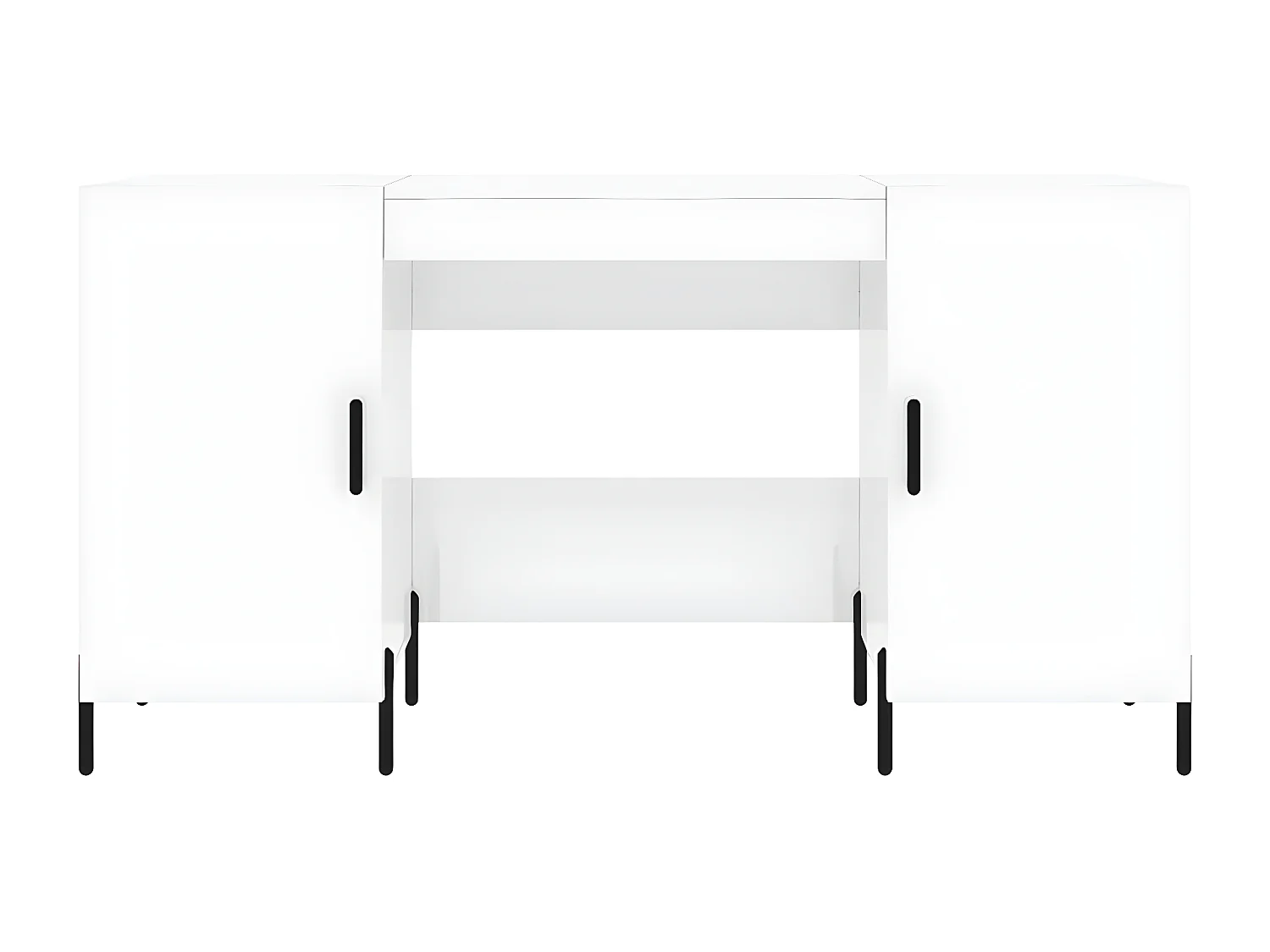 Bureau Blanc brillant 140x50x75 cm Bois d'ingénierie