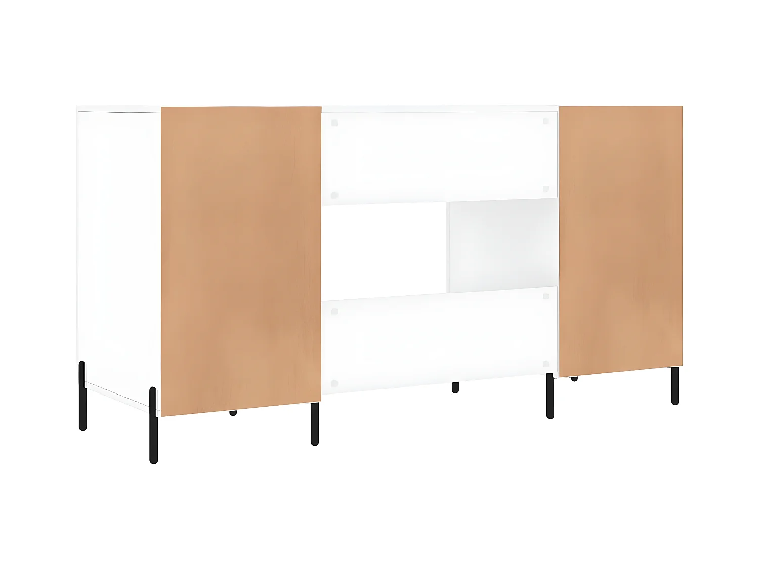Bureau Blanc brillant 140x50x75 cm Bois d'ingénierie