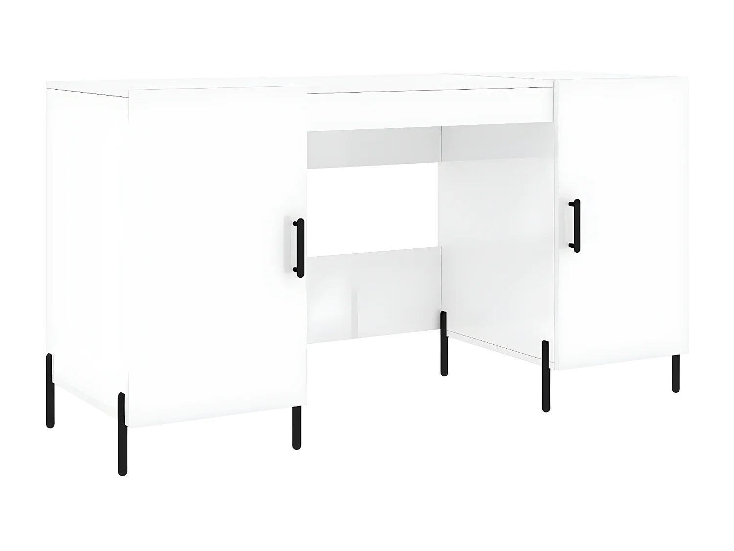 Secretária 140x50x75 cm derivados de madeira branco brilhante