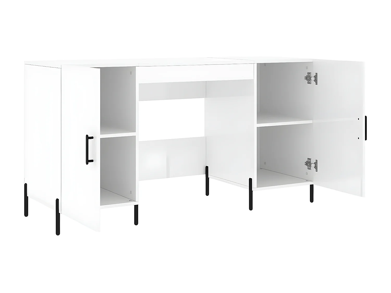 Secretária 140x50x75 cm derivados de madeira branco brilhante