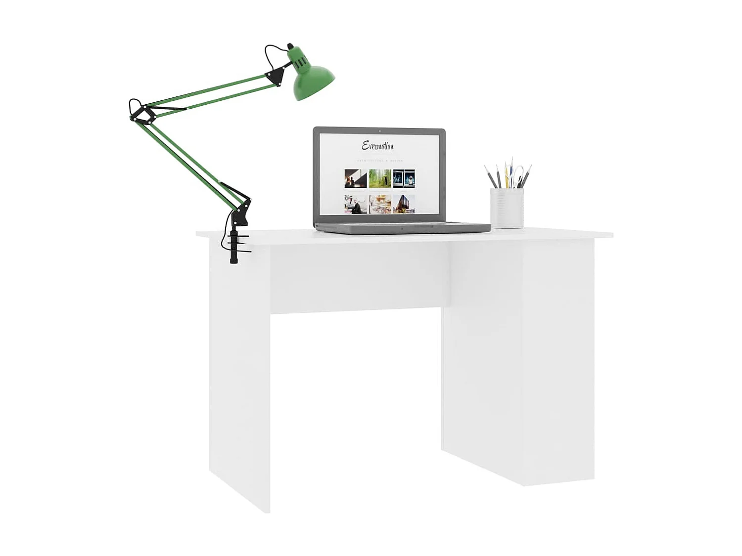 Escritorio de madera contrachapada blanco 110x60x73 cm