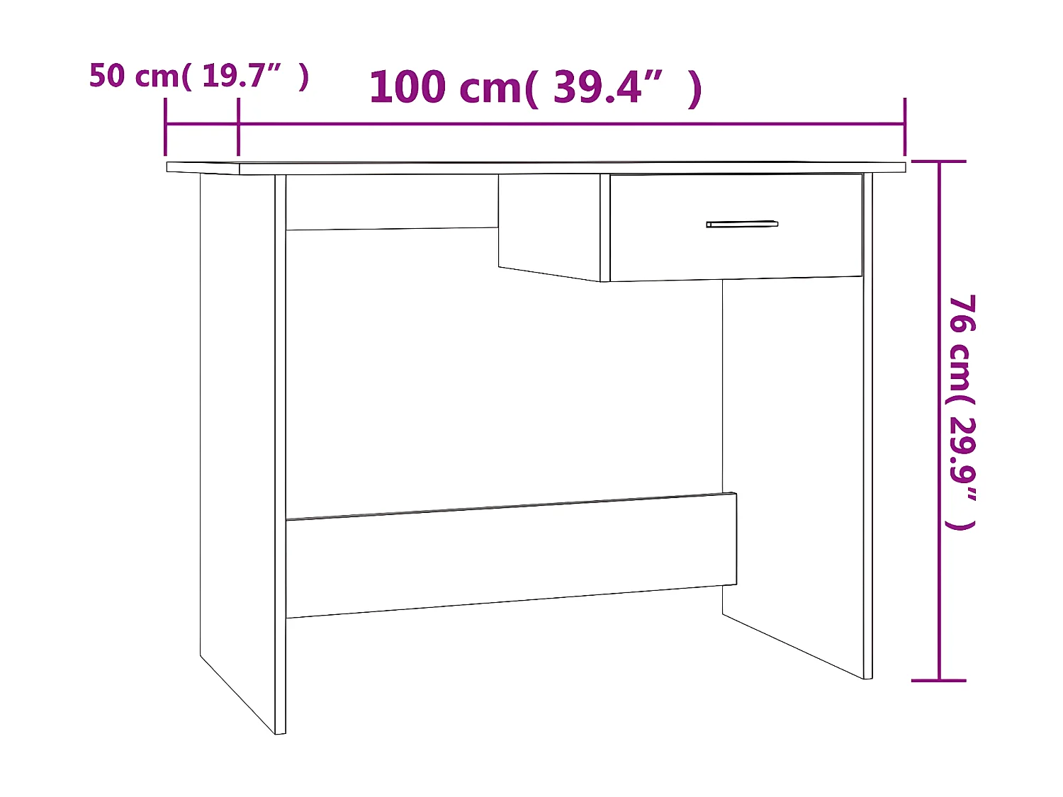 Bureau Chêne sonoma 100 x 50 x 76 cm Aggloméré