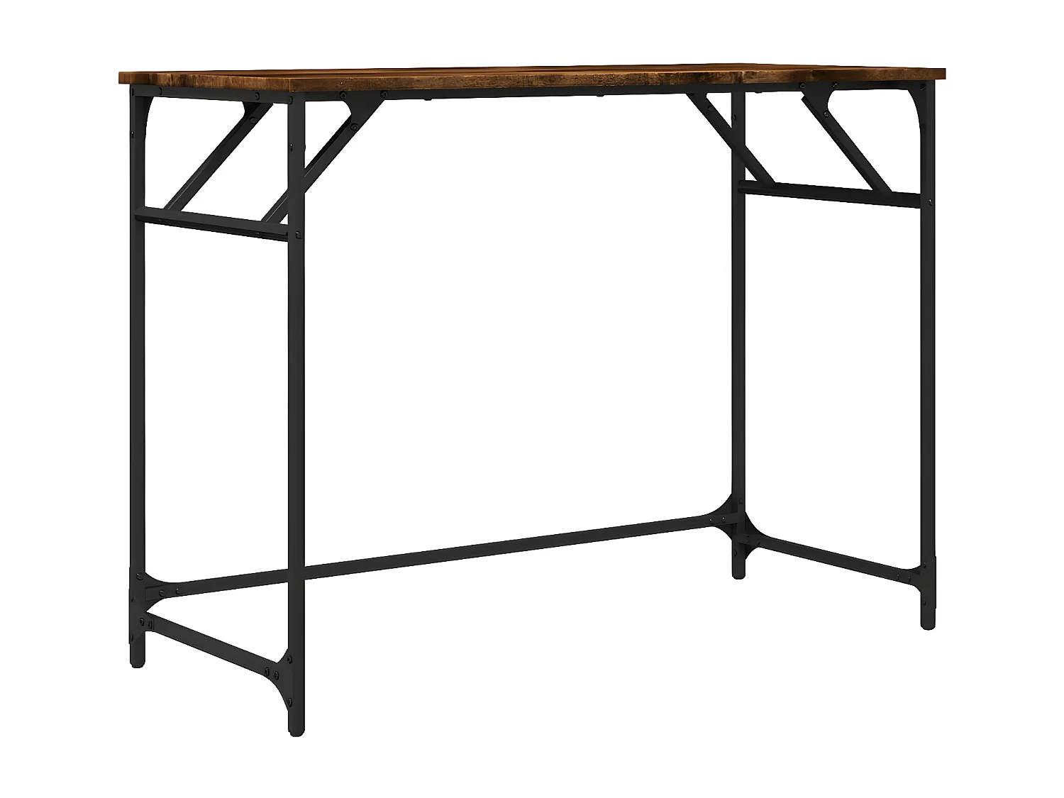 Escritorio madera ingeniería y acero roble ahumado 100x45x76 cm