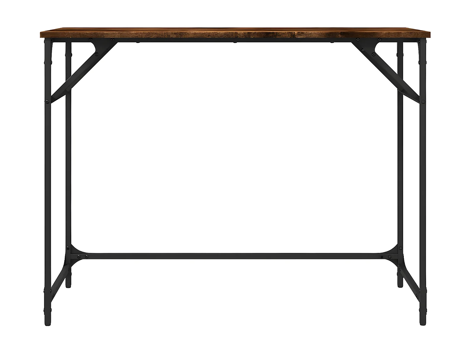 Escritorio madera ingeniería y acero roble ahumado 100x45x76 cm