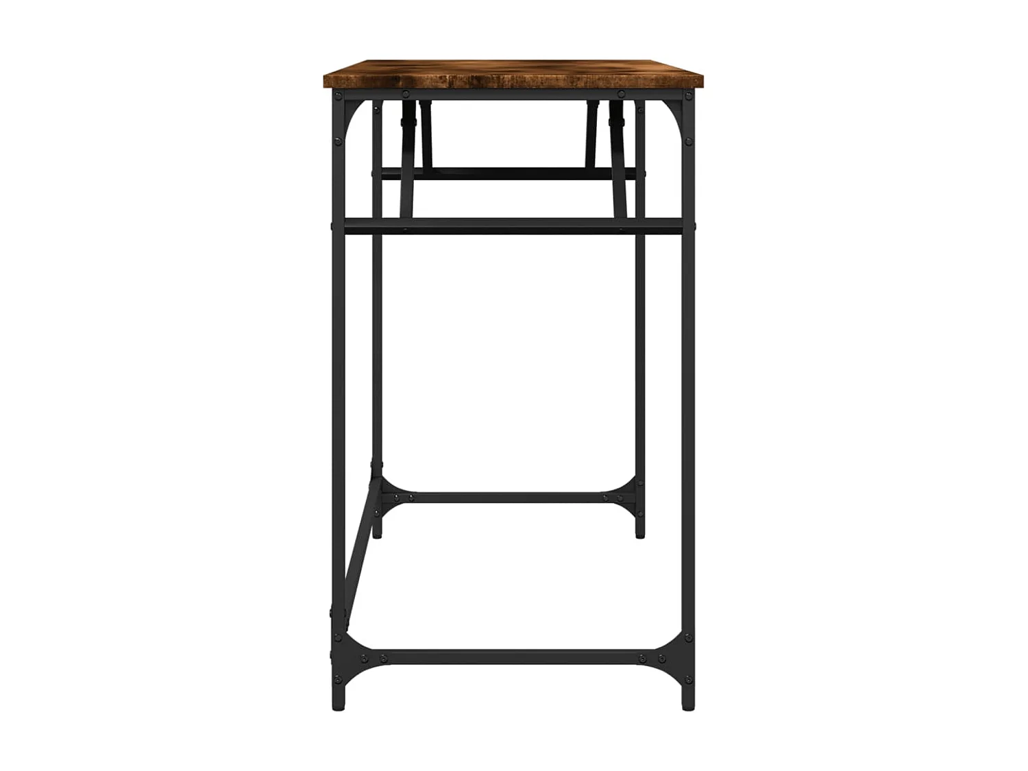 Escritorio madera ingeniería y acero roble ahumado 100x45x76 cm