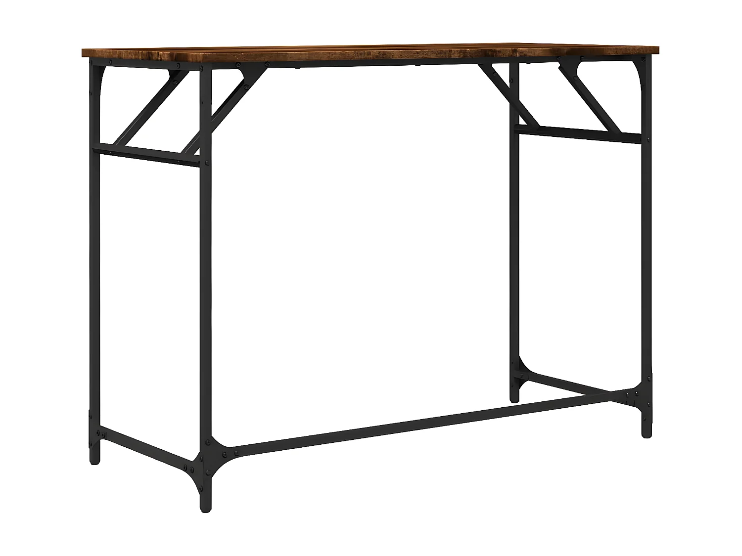 Escritorio madera ingeniería y acero roble ahumado 100x45x76 cm