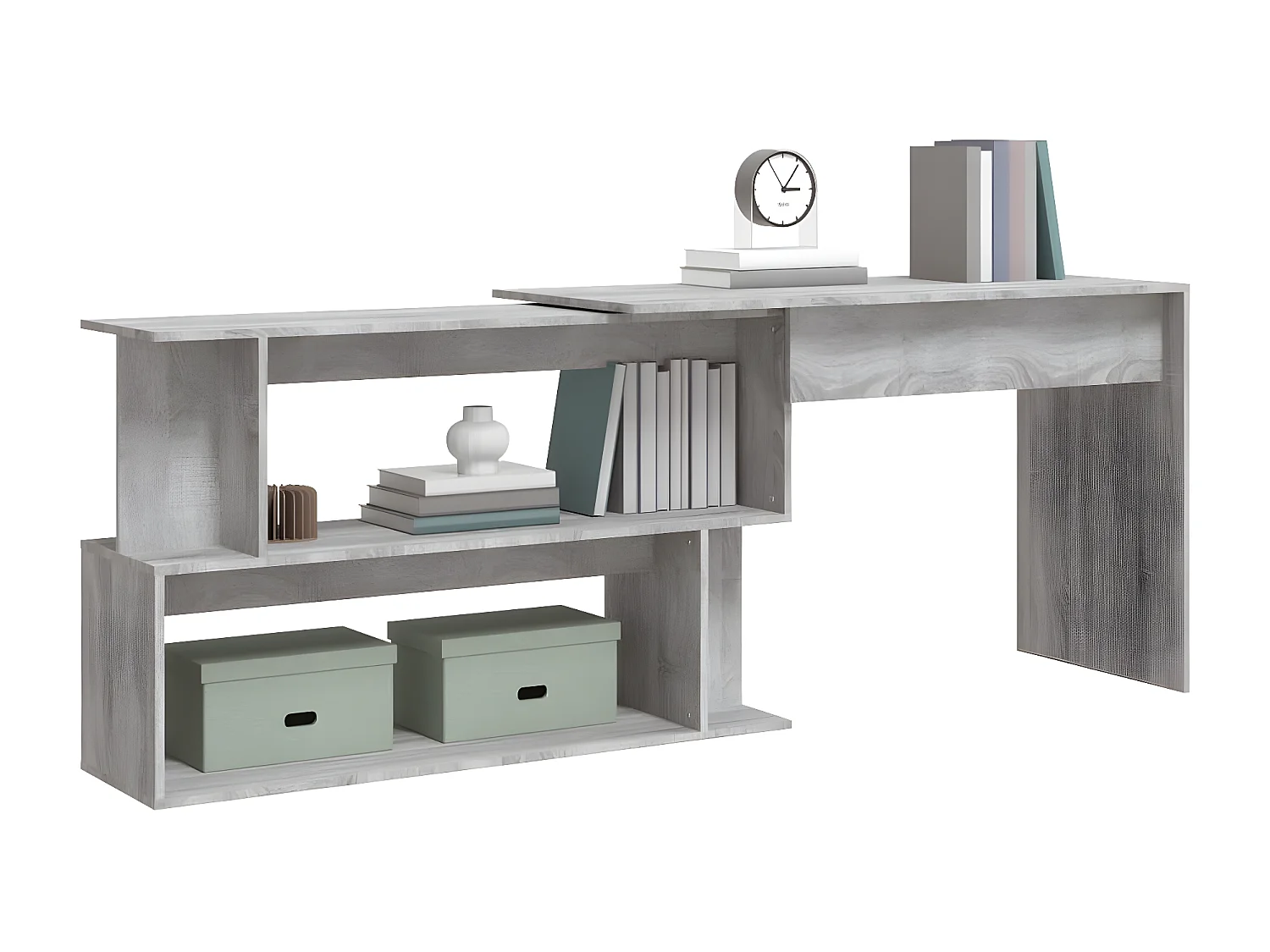 Bureau d'angle Sonoma gris 200x50x76 cm Bois d'ingénierie