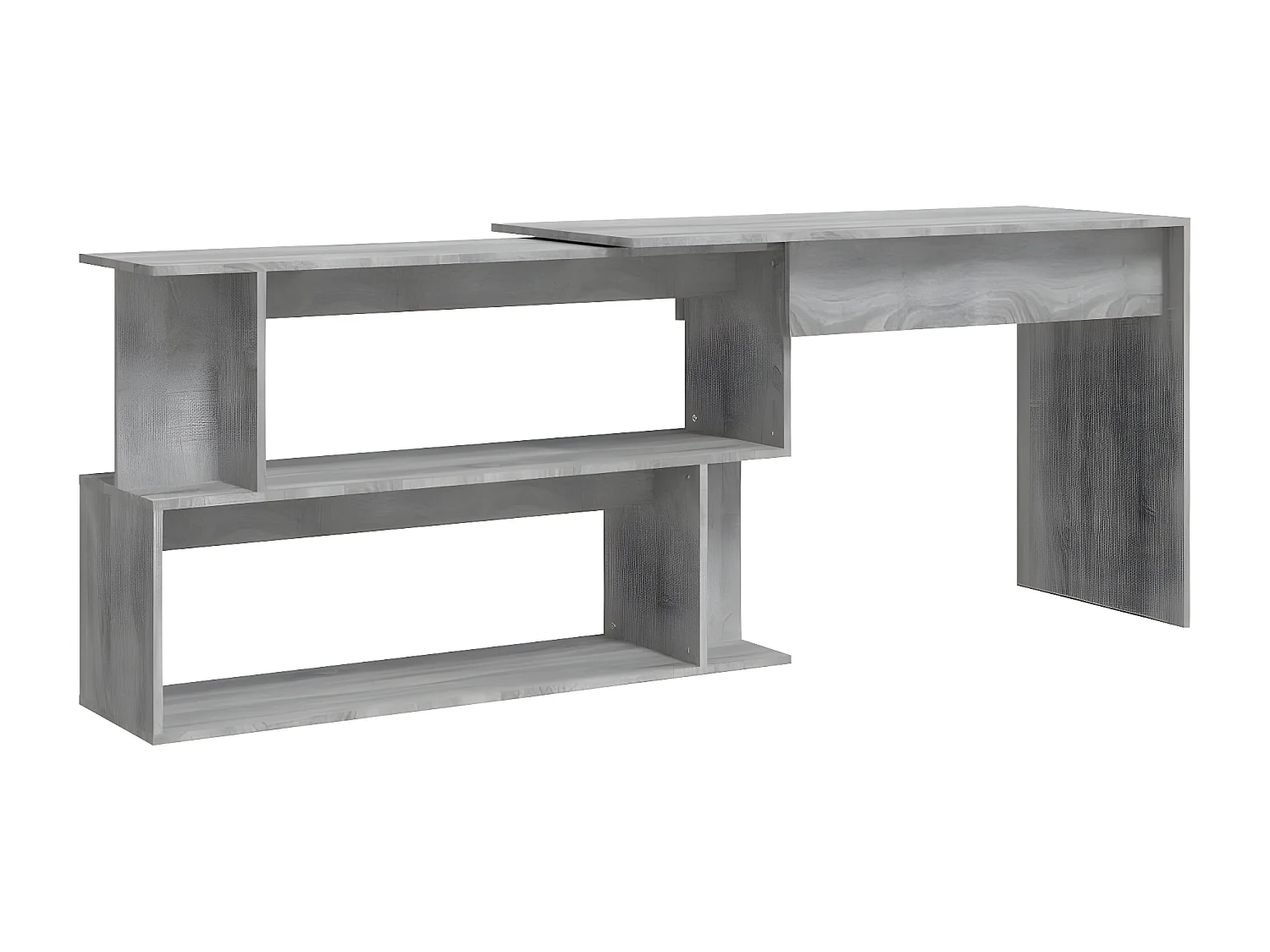 Bureau d'angle Sonoma gris 200x50x76 cm Bois d'ingénierie