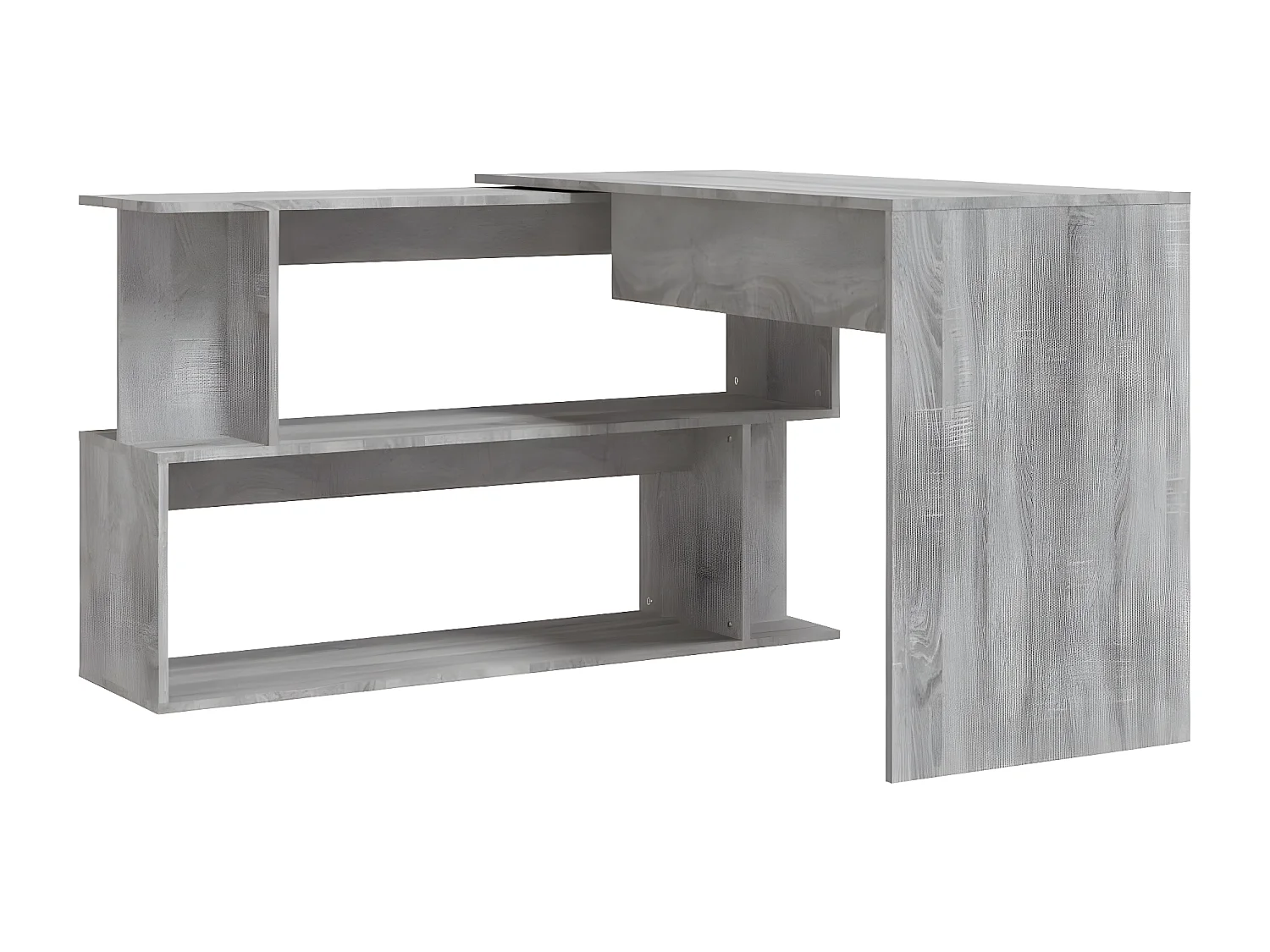 Bureau d'angle Sonoma gris 200x50x76 cm Bois d'ingénierie
