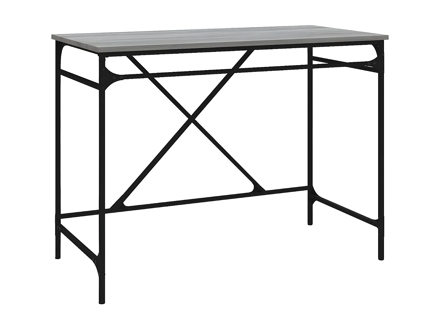 Bureau sonoma gris 100x50x75 cm bois d'ingénierie et fer