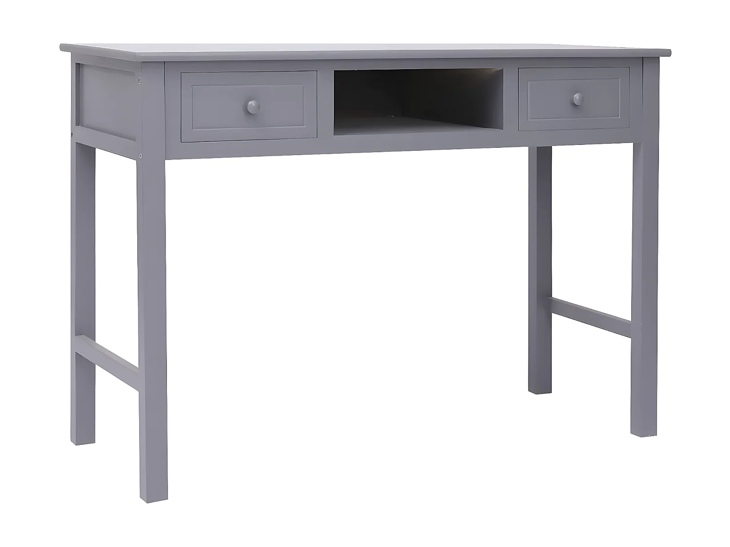 Bureau Gris 108x45x76 cm Bois de Paulownia massif