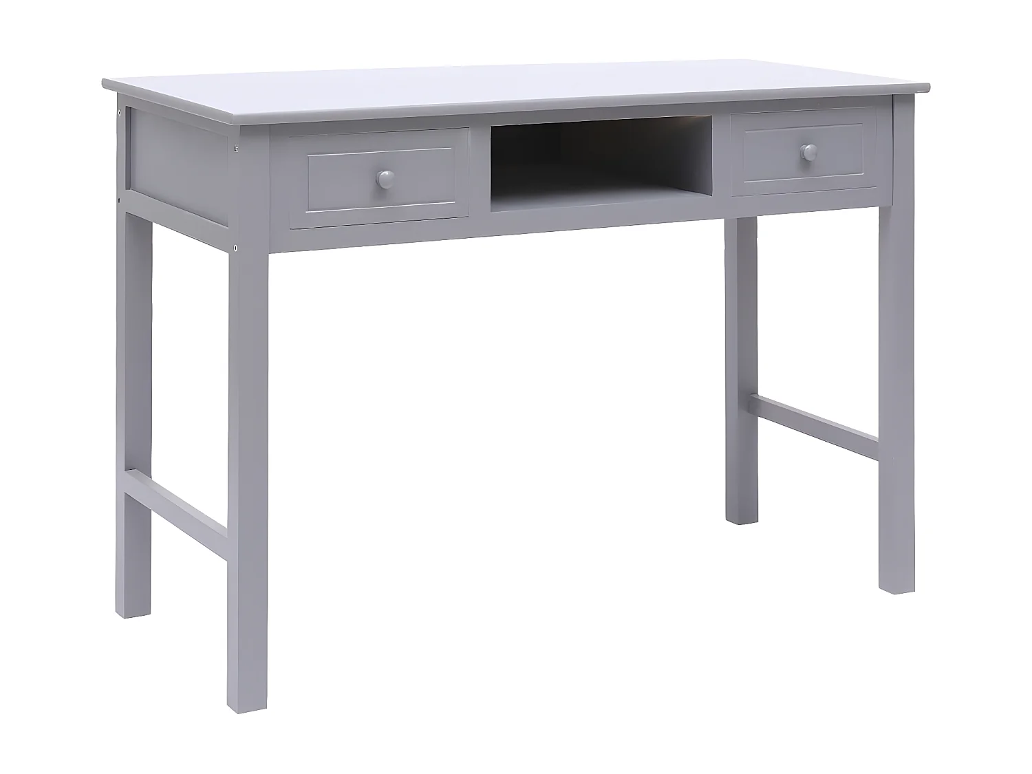 Bureau Gris 108x45x76 cm Bois de Paulownia massif
