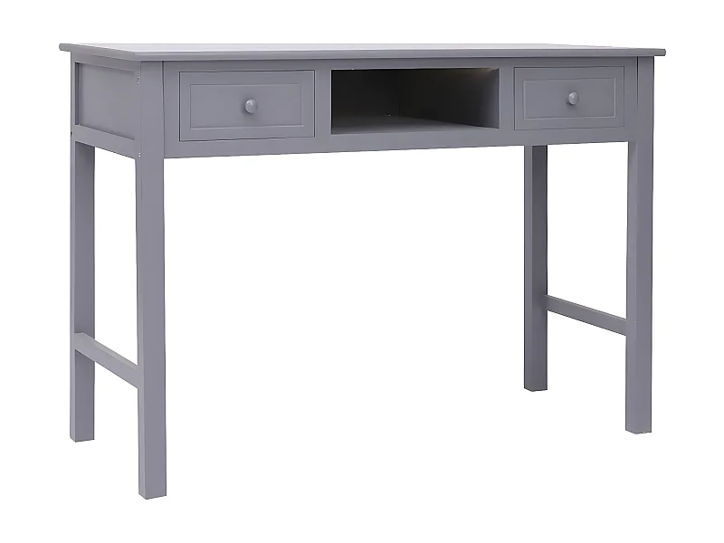 Bureau Gris 108x45x76 cm Bois de Paulownia massif