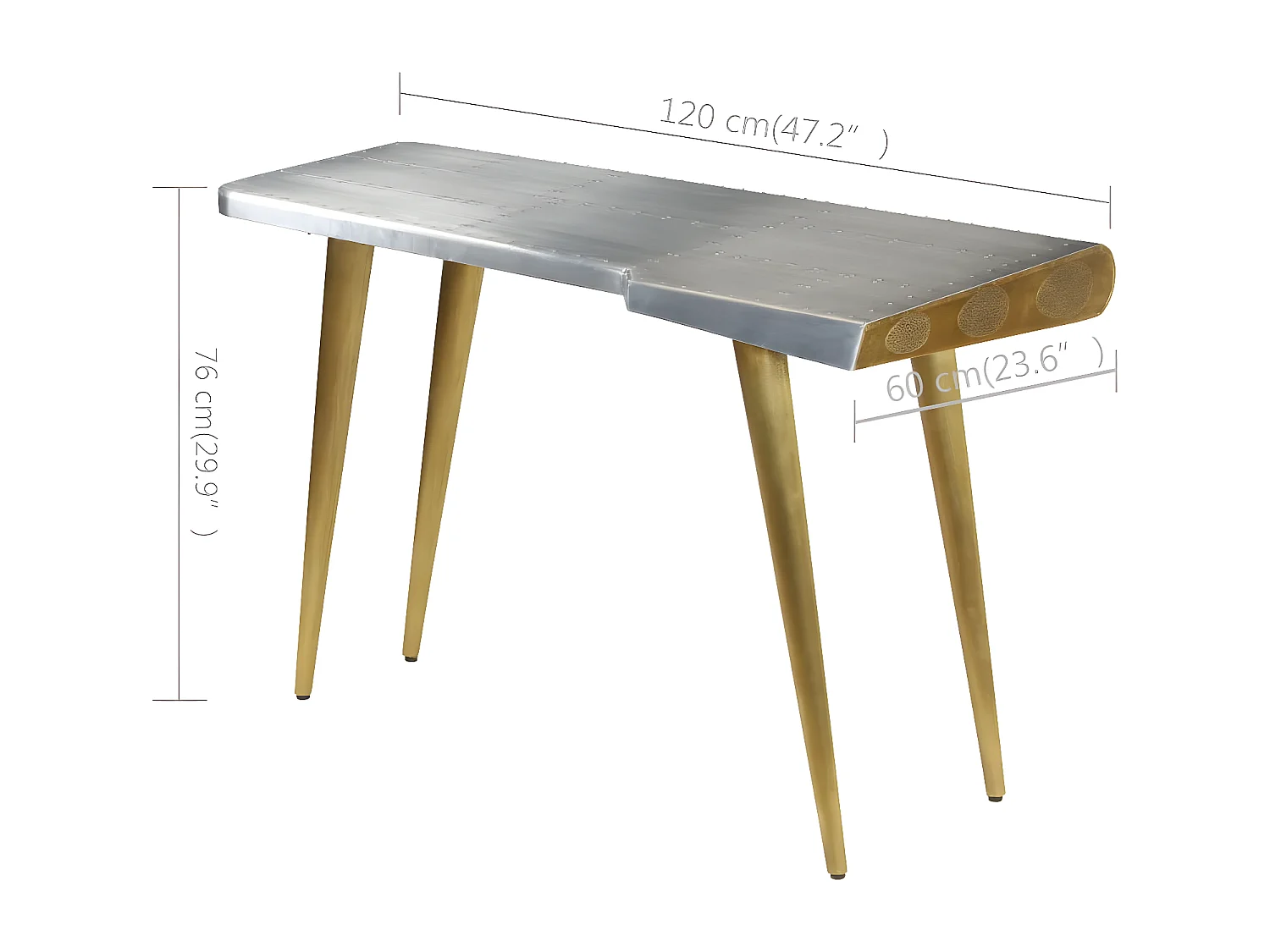 Bureau Aviator vintage style aviateur 120 x 60 x 76 cm