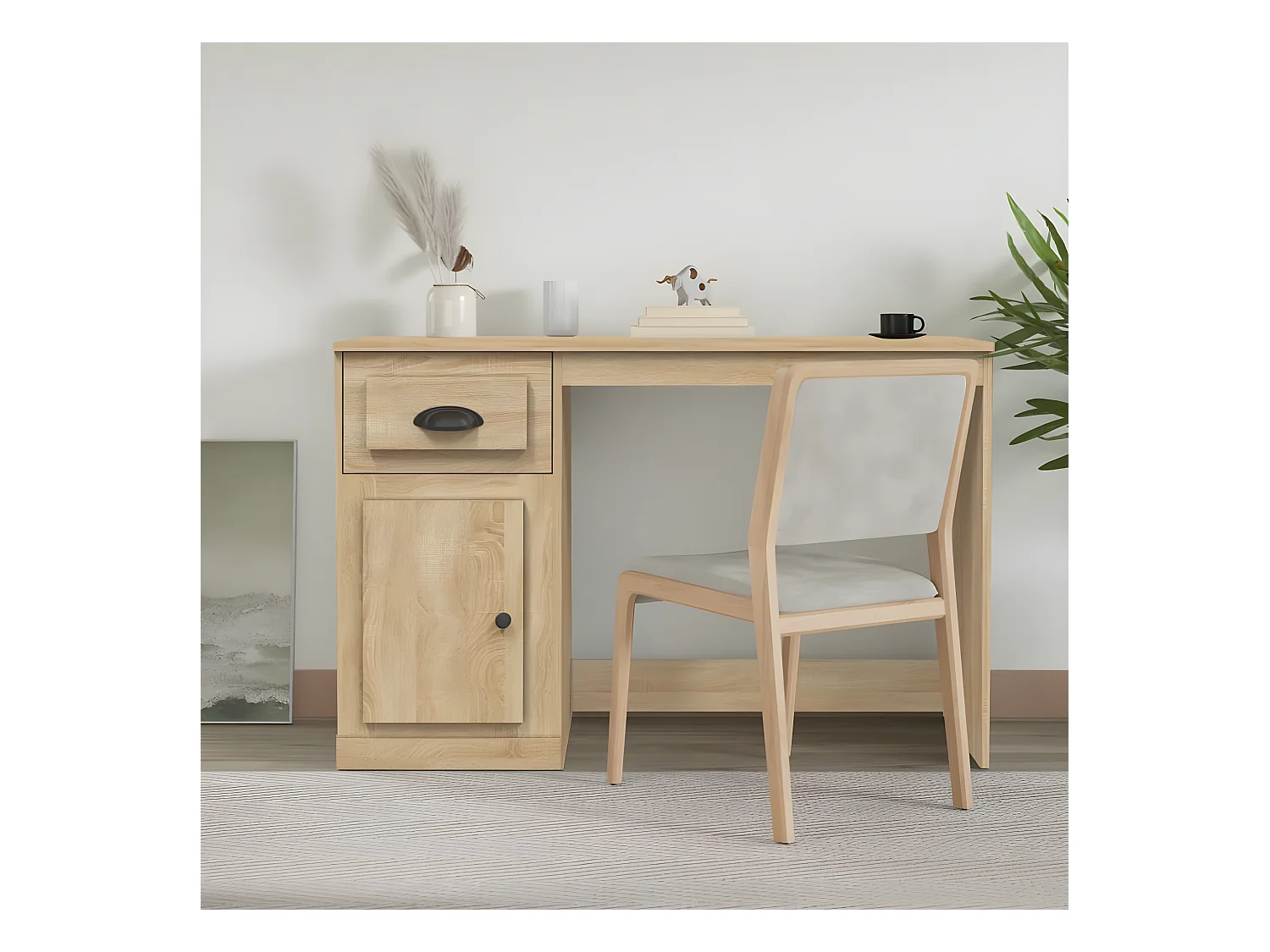 Bureau avec tiroir chêne sonoma 115x50x75 cm bois d'ingénierie