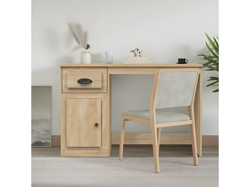 Bureau avec tiroir chêne sonoma 115x50x75 cm bois d'ingénierie
