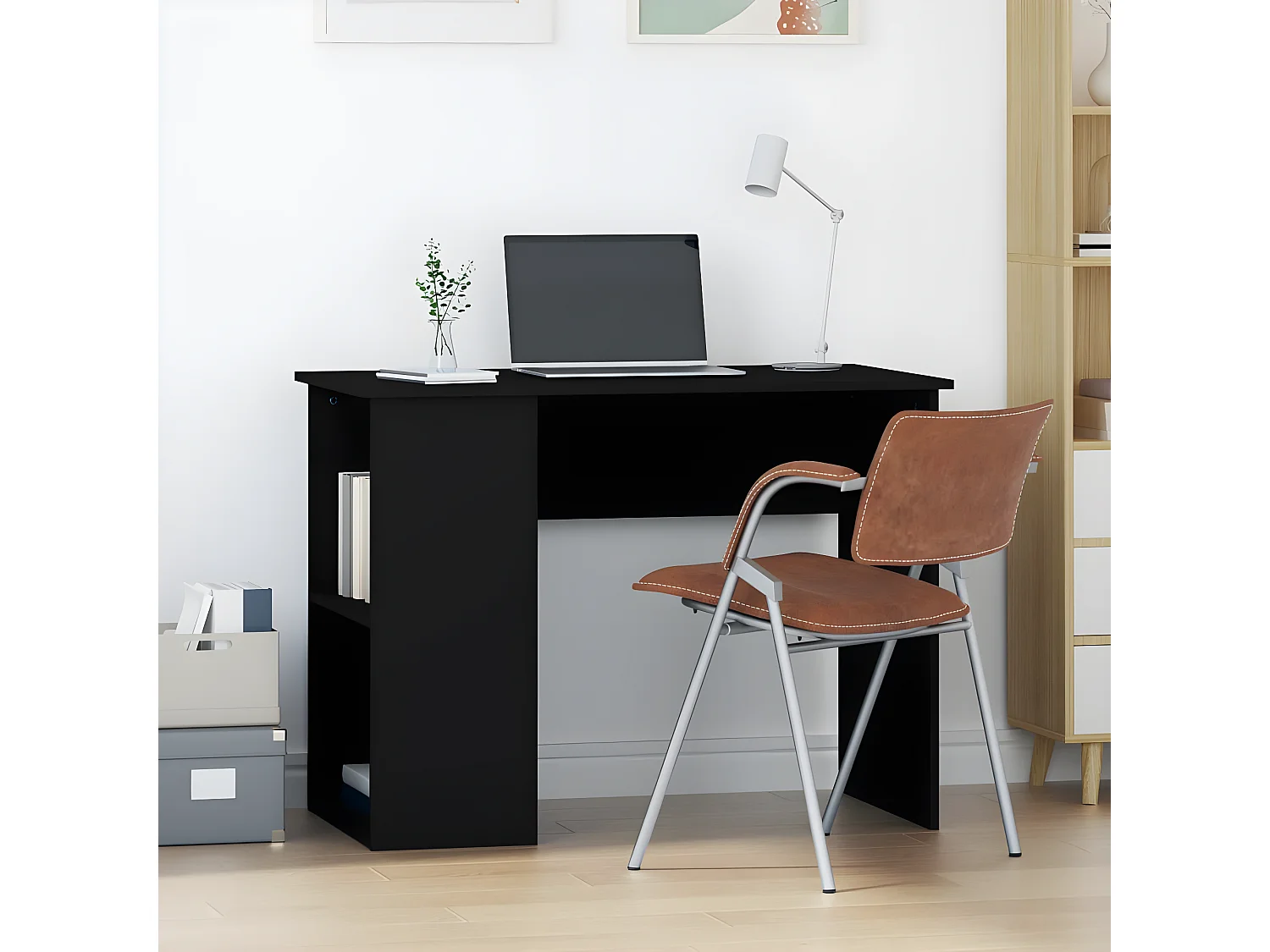 Bureau Noir 100x55x75 cm Bois d'ingénierie