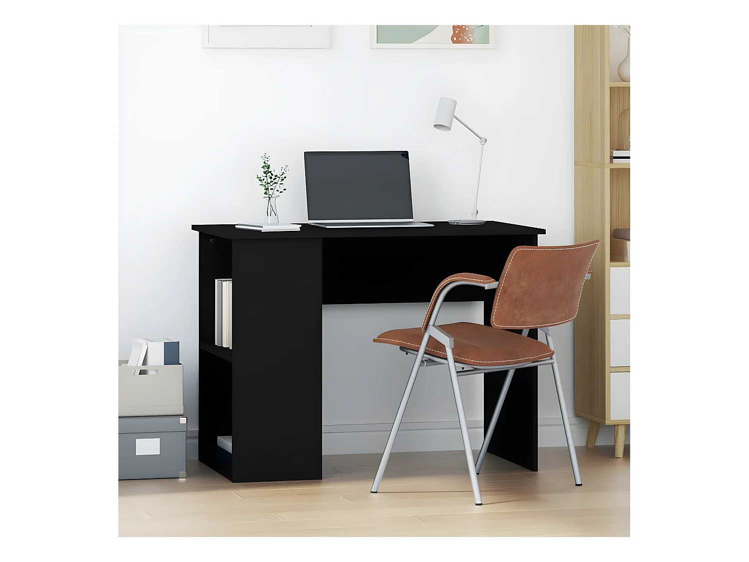 Bureau Noir 100x55x75 cm Bois d'ingénierie