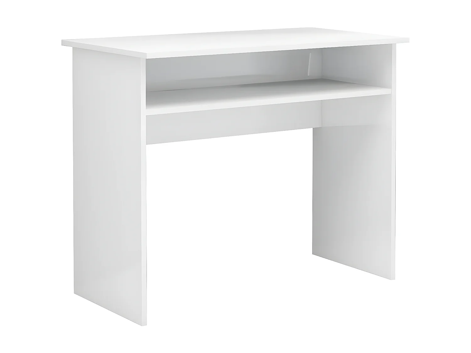 Bureau 90x50x74 cm bewerkt hout hoogglans wit