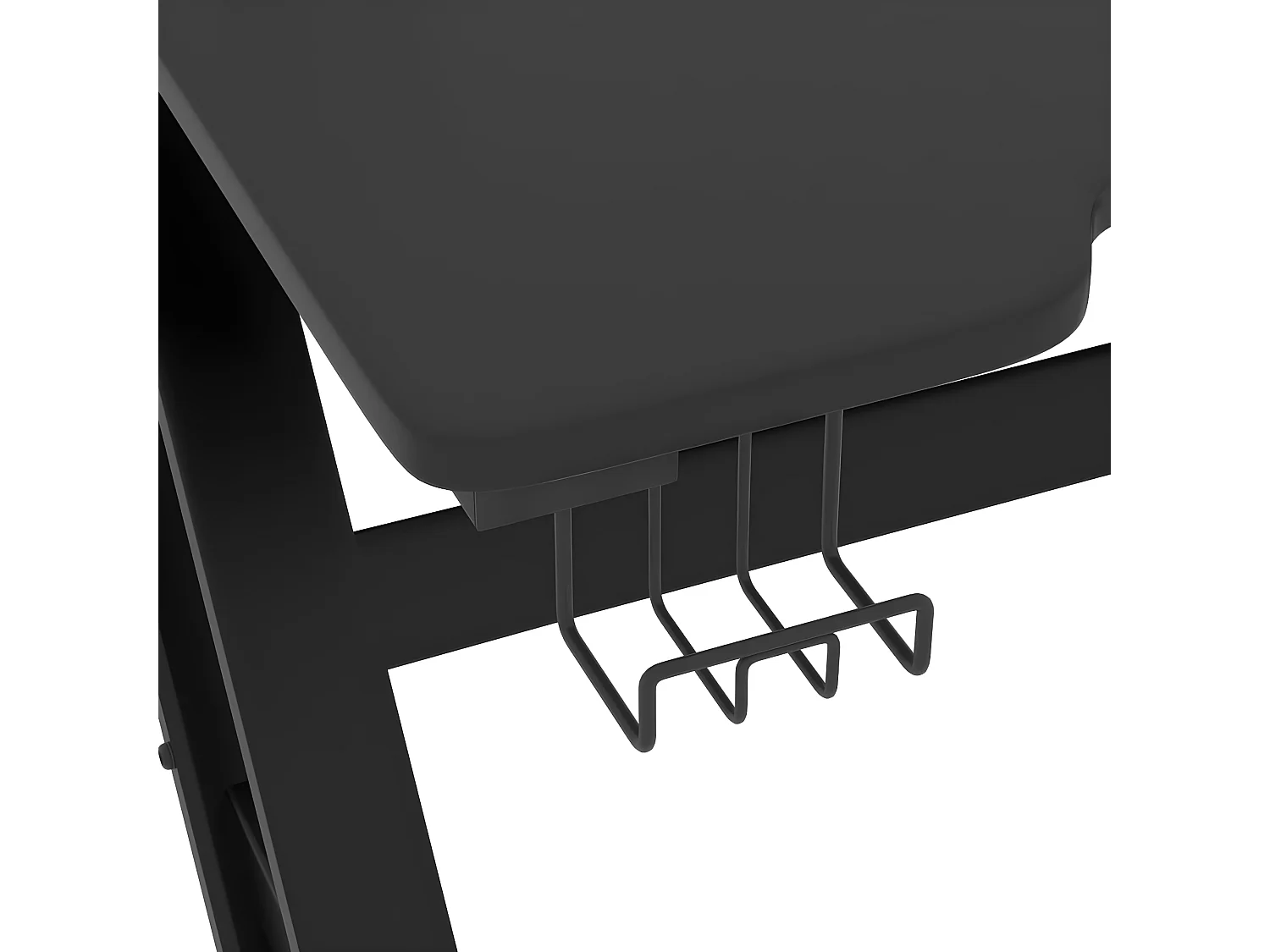 Bureau de jeu avec pieds en forme de ZZ Noir 90x60x75 cm