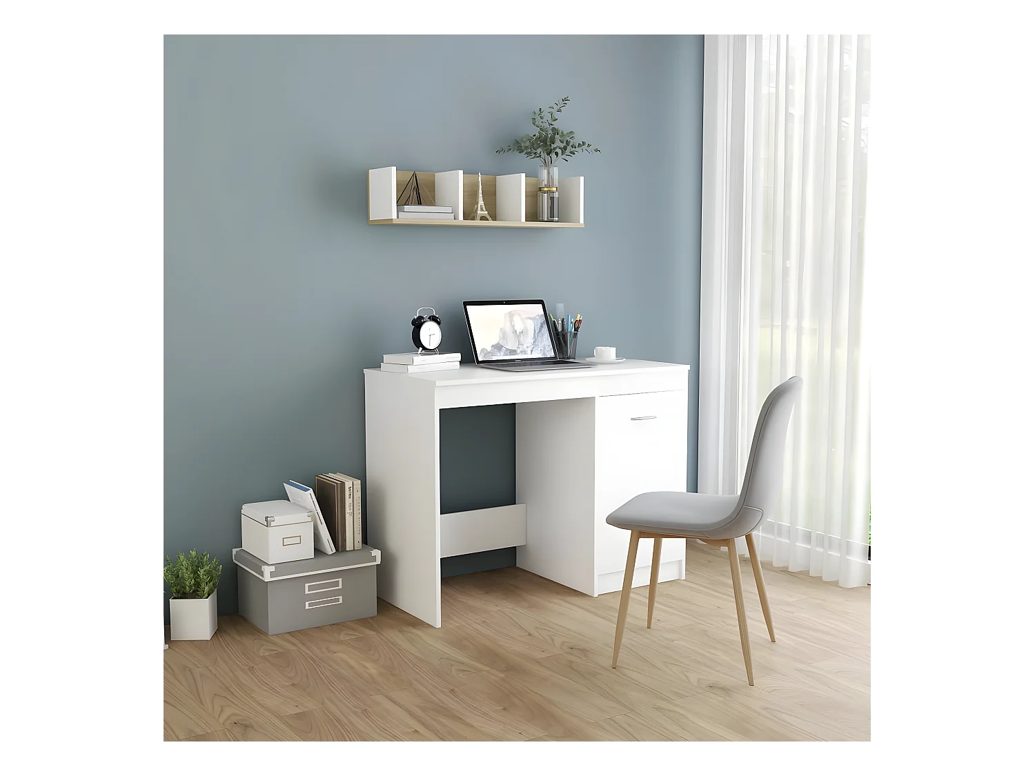 Bureau Blanc 100x50x76 cm Bois d'ingénierie