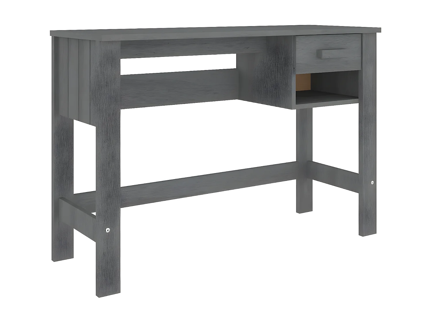 Bureau HAMAR Gris foncé 110x40x75 cm Bois massif de pin