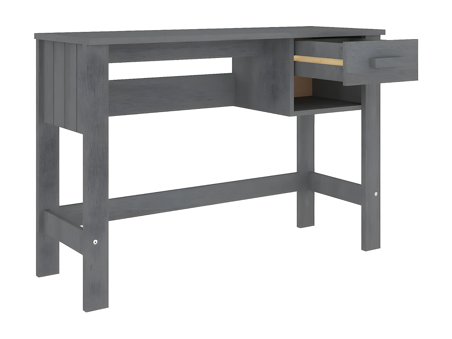 Bureau HAMAR Gris foncé 110x40x75 cm Bois massif de pin