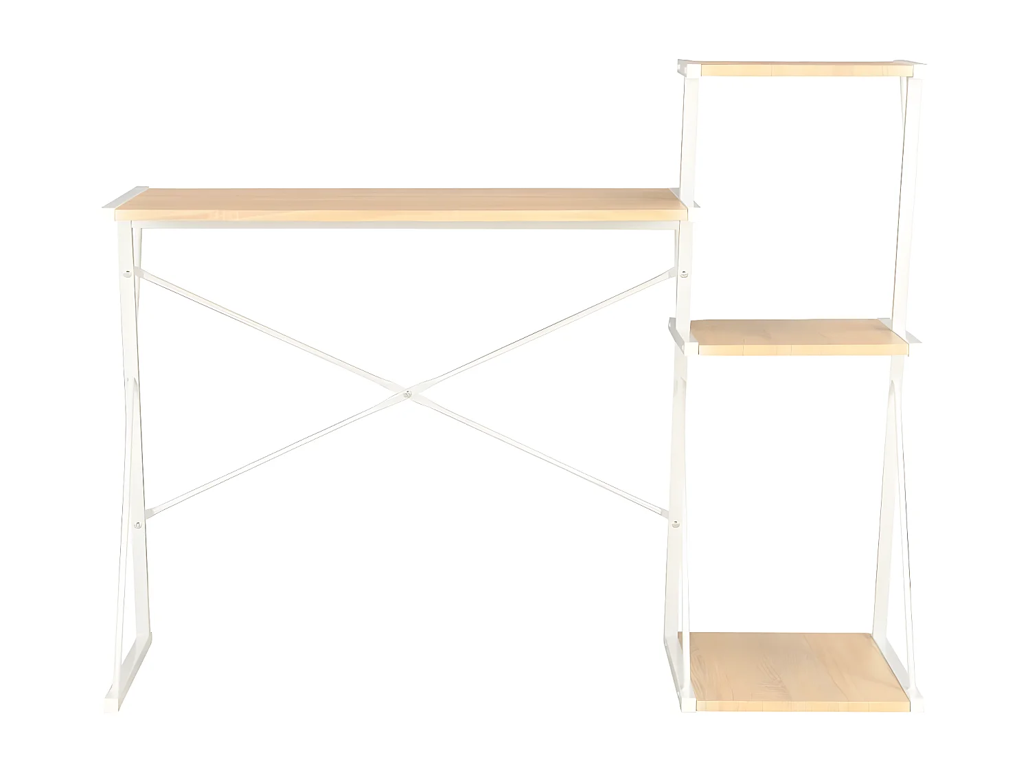 Bureau avec étagère Blanc et chêne 116x50x93 cm