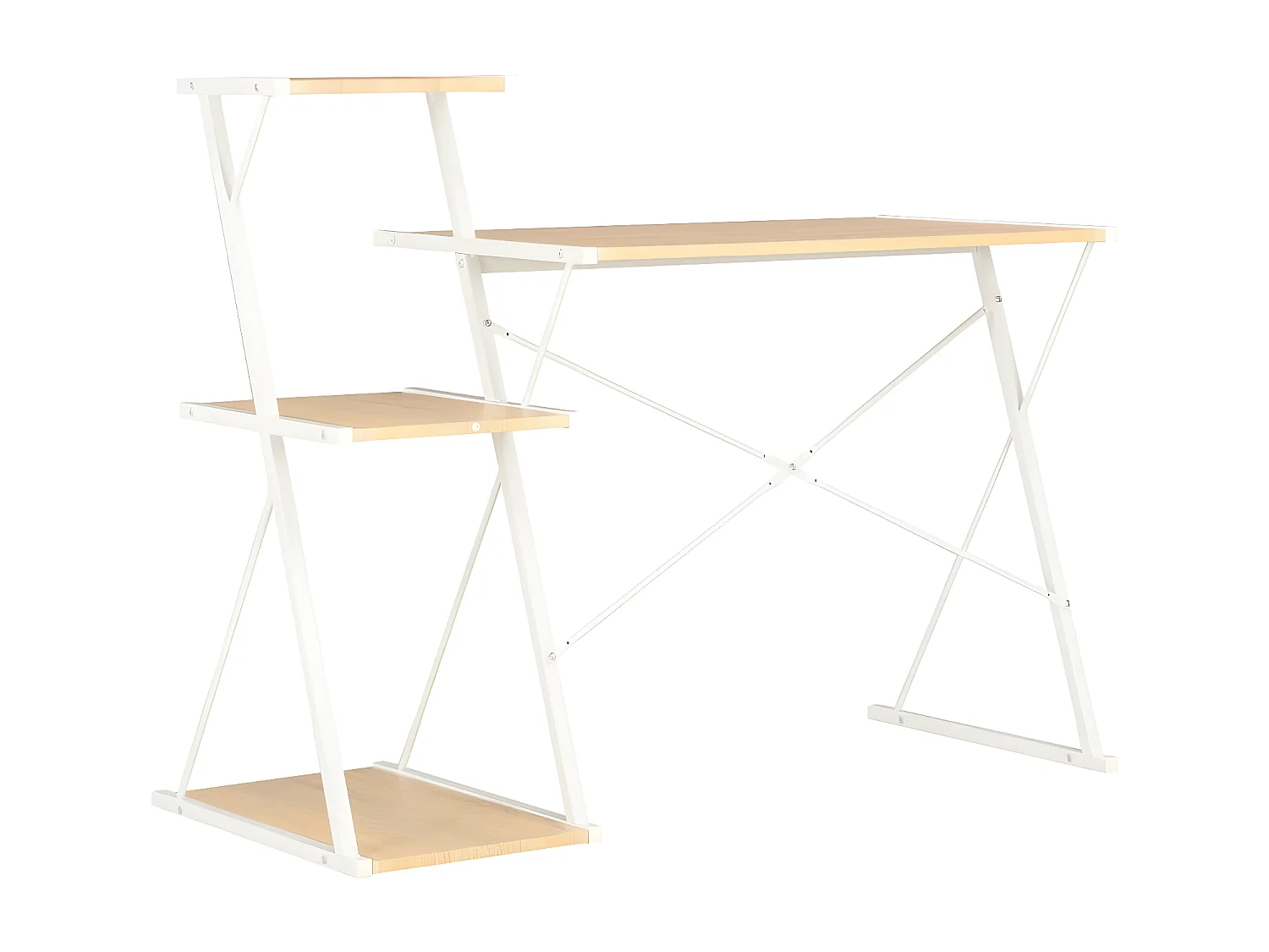 Bureau avec étagère Blanc et chêne 116x50x93 cm