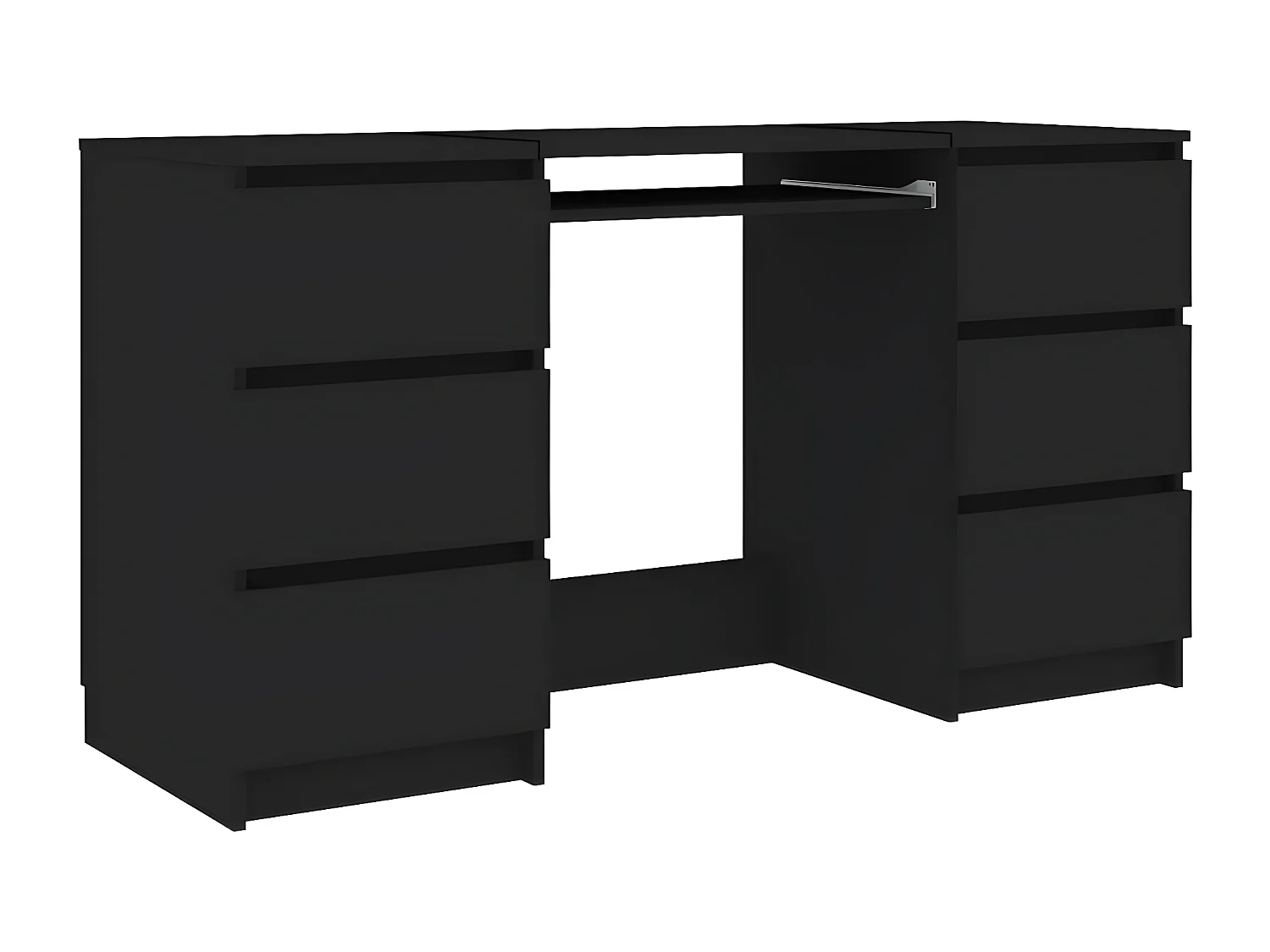 Bureau Noir 140x50x77 cm Aggloméré