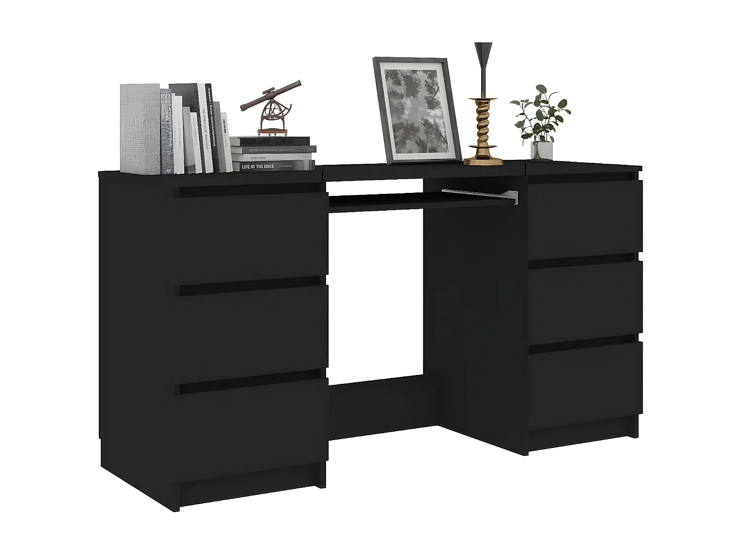 Bureau Noir 140x50x77 cm Aggloméré