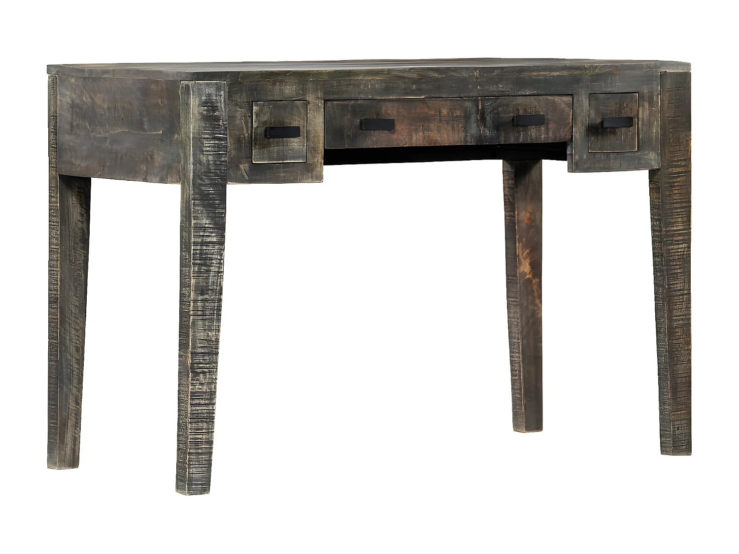 Bureau Noir 110 x 50 x 75 cm Bois de manguier massif