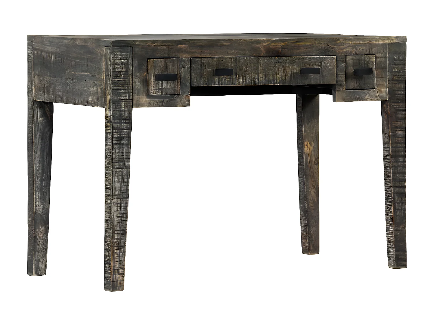 Bureau Noir 110 x 50 x 75 cm Bois de manguier massif