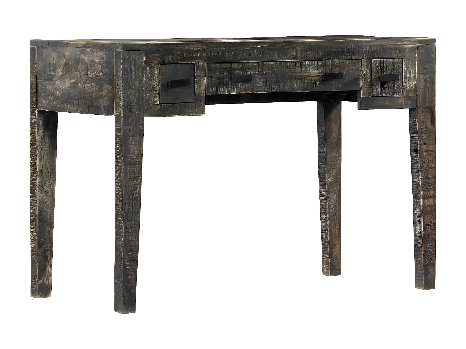 Bureau Noir 110 x 50 x 75 cm Bois de manguier massif