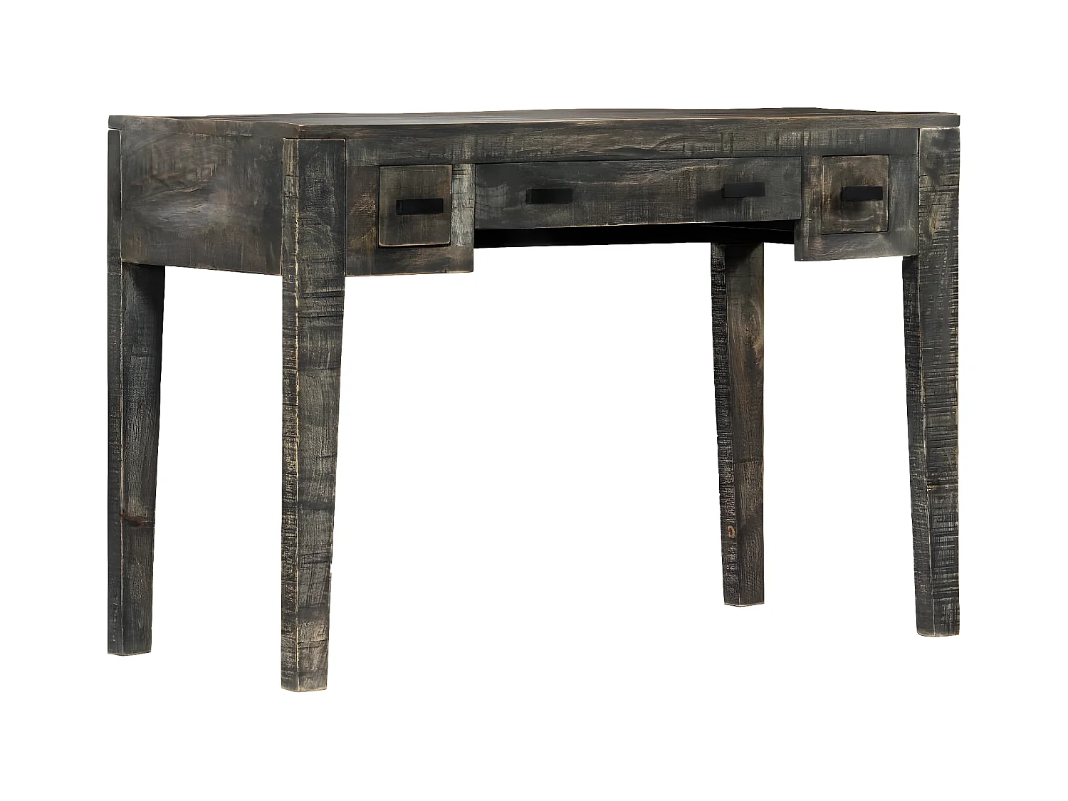 Bureau Noir 110 x 50 x 75 cm Bois de manguier massif